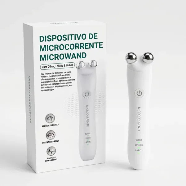 Massageador facial com microcorrente para lifting natural nos olhos e lábios