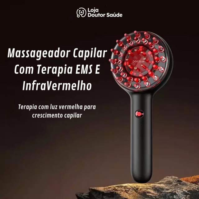 Massageador Capilar Com Terapia EMS E Infravermelho