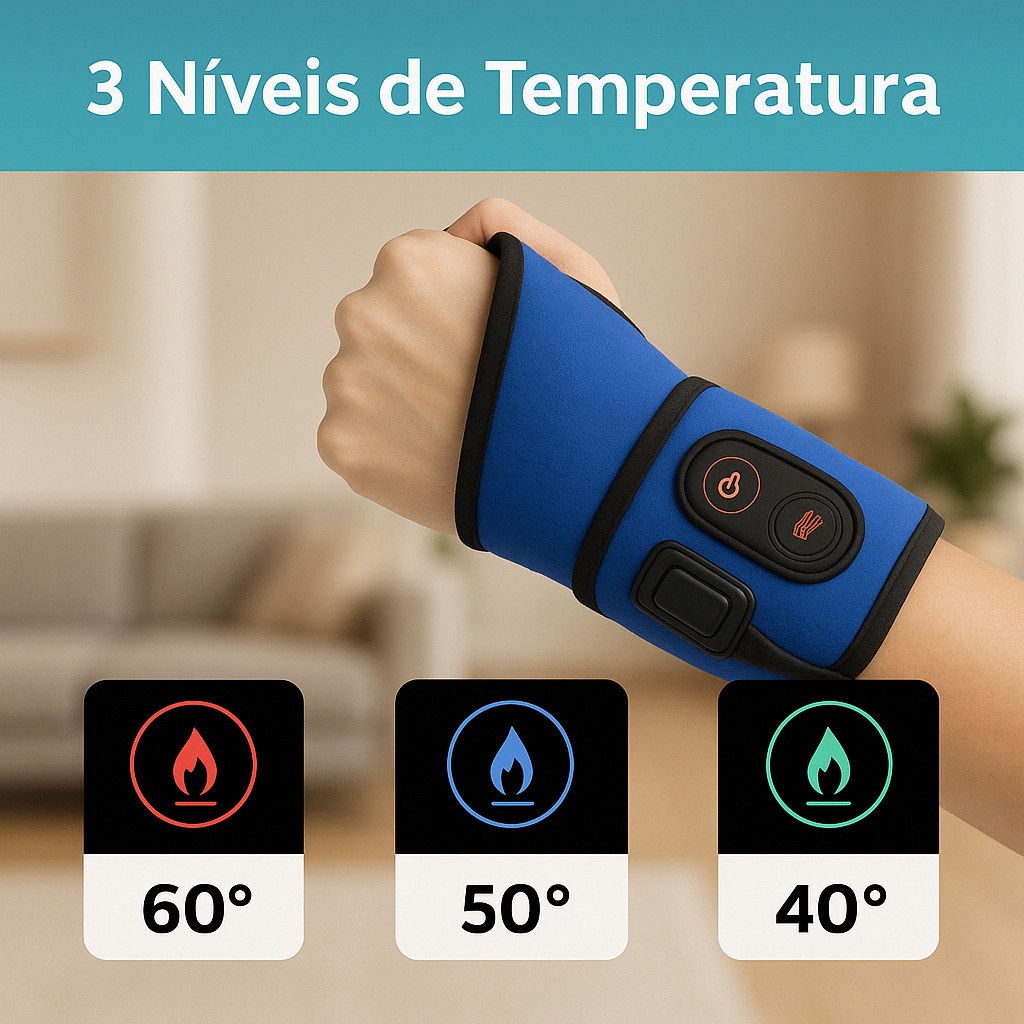 Munhequeira De Pulso Magnética Com Aquecimento