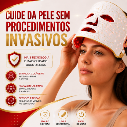 Máscara Facial de Luz LED - DermaLux™