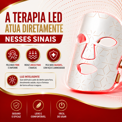 Máscara Facial de Luz LED - DermaLux™