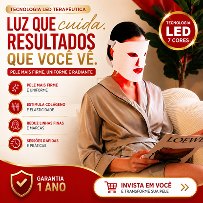 Máscara Facial de Luz LED - DermaLux™