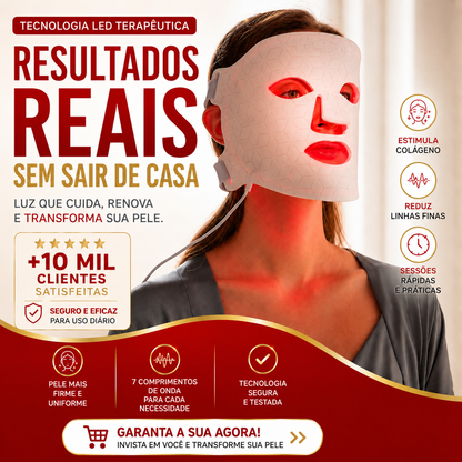 Máscara Facial de Luz LED - DermaLux™