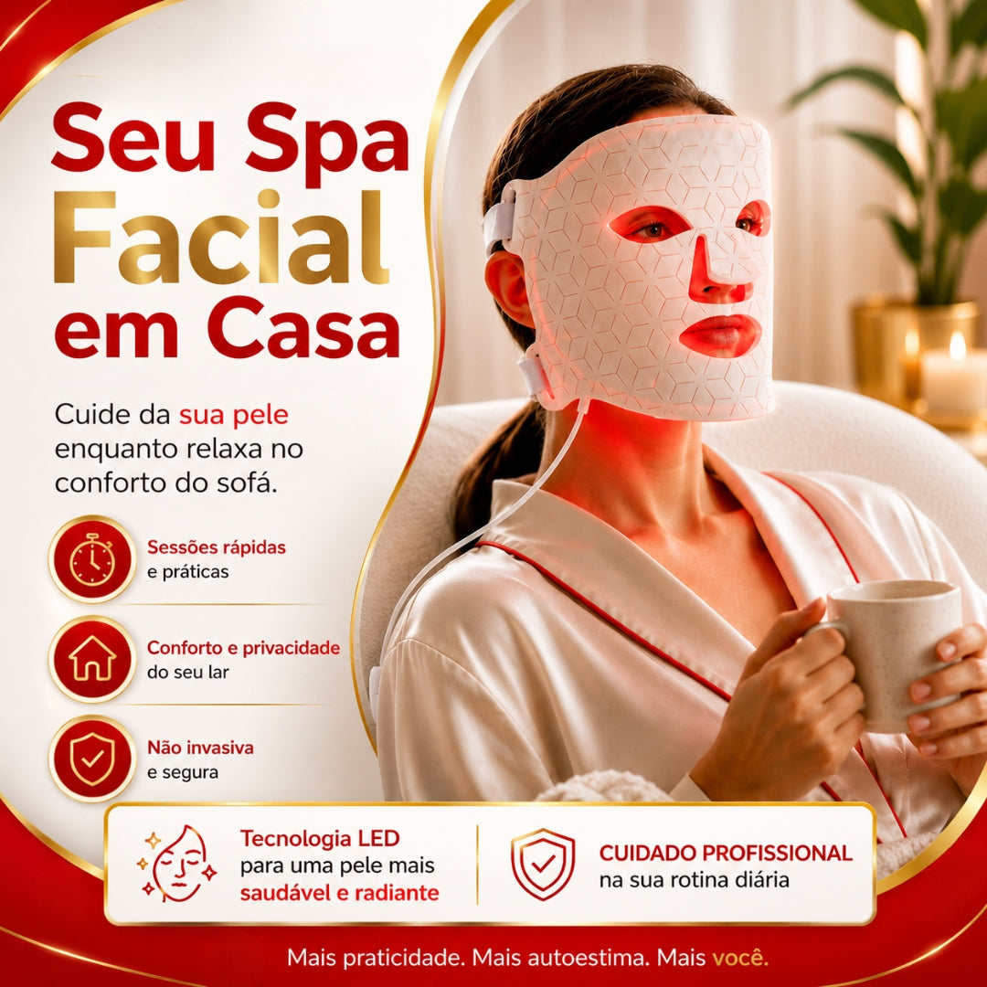 Máscara Facial de Luz LED - DermaLux™