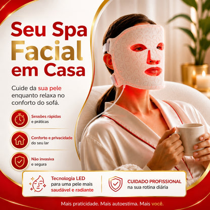 Máscara Facial de Luz LED - DermaLux™