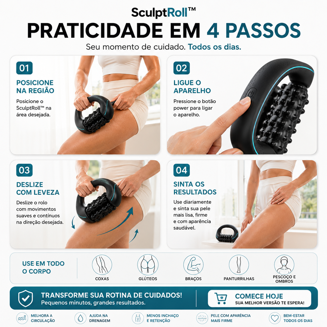 SculptRoll™ - Massageador Para Lipedema e Celulite