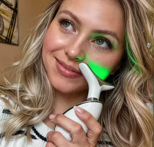 massageador facial com fototerapia anti-rugas