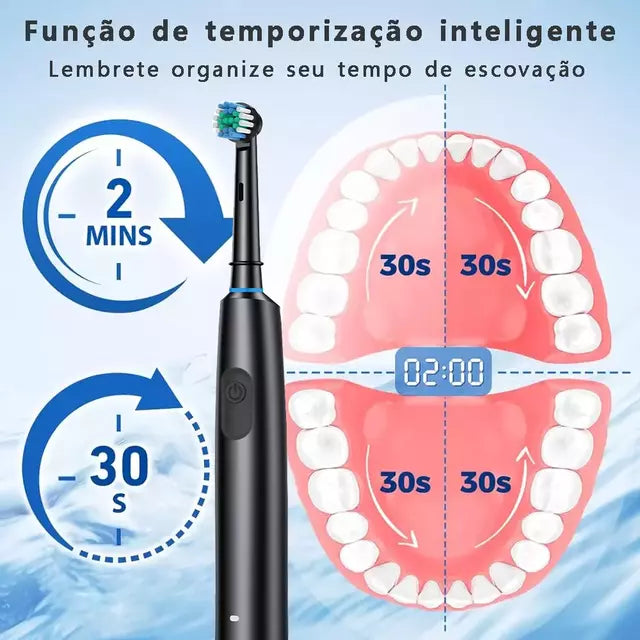 Escova De Dente Elétrica Rotativa Recarregável