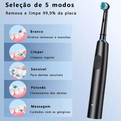 Escova De Dente Elétrica Rotativa Recarregável